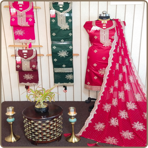 Rosemarry-RedRawan Fancy-02 Dupatta-Jorjet